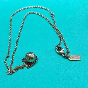 Coach Sterling Silver Ball Pendant Necklace